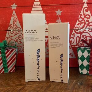 AHAVA DeadSea Water Mineral Body Lotion and Hand Cream Set *NIB*